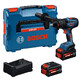 Pildil on Bosch EXPERT 18V akutrell koos kahe 8,0 Ah akuga, laadija ja hoiukarbi.